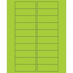 Labels|Tape Logic Rectangle Laser Labels, 3" x 1", Fluorescent Green, 2000/Case (LL174GN)
