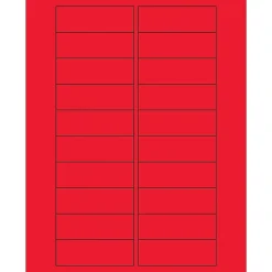 Labels|Tape Logic Rectangle Laser Labels, 3" x 1", Fluorescent Red, 2000/Case (LL174RD)