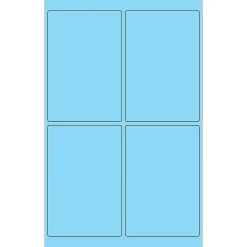 Labels|Tape Logic Rectangle Laser Labels, 4" x 6", Pastel Blue, 400/Case (LL186BE)