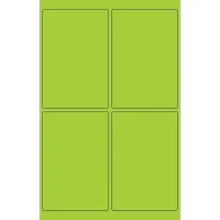 Labels|Tape Logic Rectangle Laser Labels, 4" x 6", Fluorescent Green, 400/Case (LL186GN)
