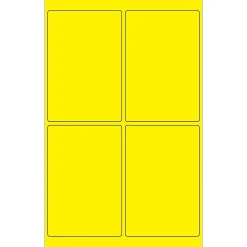 Labels|Tape Logic ® Rectangle Laser Labels, 4" x 6", Fluorescent Yellow, 400/Case (LL186YE)