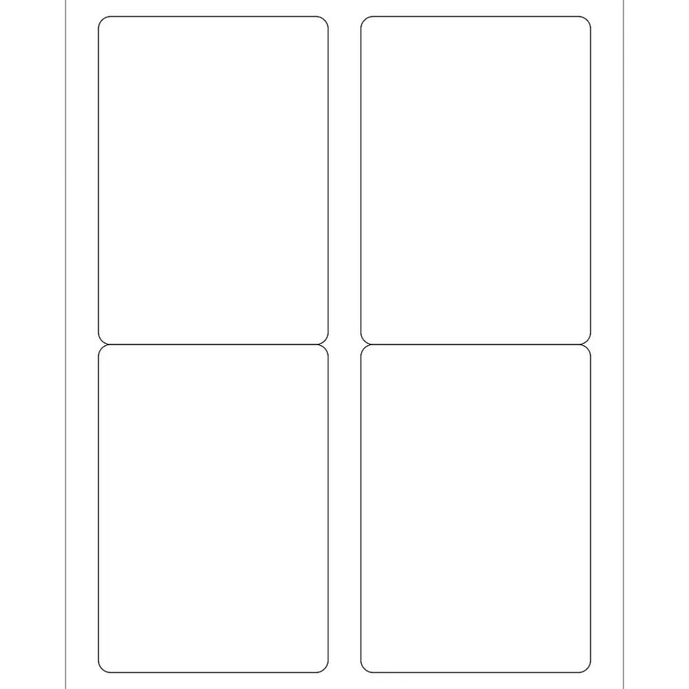 Labels|Tape Logic Rectangular Laser Labels, 3 1/2" x 5", Glossy White, 400/Case (LL209)