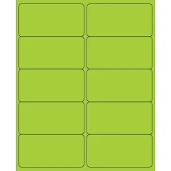 Labels|Tape Logic ® Removable Rectangle Laser Labels, 4" x 2", Fluorescent Green, 1000/Case (LL410GN)