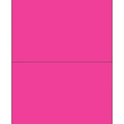 Labels|Tape Logic ® Removable Rectangle Laser Labels, 8 1/2" x 5 1/2", Fluorescent Pink, 200/Case (LL415PK)