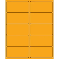 Labels|Tape Logic ® Removable Rectangle Laser Labels, 4" x 2", Fluorescent Orange, 1000/Case (LL410OR)