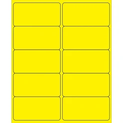 Labels|Tape Logic ® Removable Rectangle Laser Labels, 4" x 2", Fluorescent Yellow, 1000/Case (LL410YE)