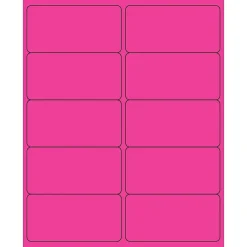 Labels|Tape Logic ® Removable Rectangle Laser Labels, 4" x 2", Fluorescent Pink, 1000/Case (LL410PK)