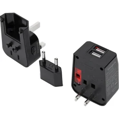 World Travel Plastic Travel Power Adapter, Black (APK032US)<Targus Discount