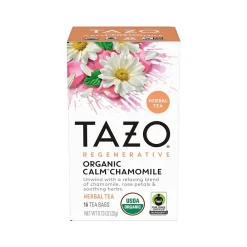 Tazo Calm Decaf Chamomile Herbal Tea, Tea Bag, 0.73 Oz., 16/Box (10794522003546)