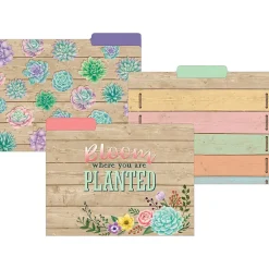 File Folders|Teacher Created Resources Rustic Bloom File Folder, 1/3-Cut Tab, Letter Size, Assorted, 24/Pack (TCR8539-2)
