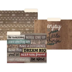 File Folders|Teacher Created Resources Farmhouse Chic File Folder, 1/3-Cut Tab, Letter Size, Assorted, 24/Pack (TCR8540-2)
