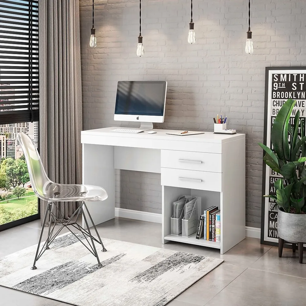 Office Desks*Techni Mobili 48" Writing Desk, White (RTA-913D-WHT)