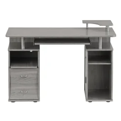 Corner Desks*Techni Mobili Complete Computer Workstation Desk With Storage, Gray (RTA-8211-GRY)