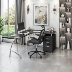 Corner Desks*Techni Mobili Modern L-Shaped Computer Desk with File Cabinet, Espresso (RTA-4804L-ES)