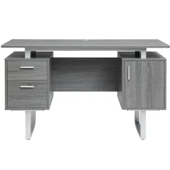 Corner Desks*Techni Mobili 51.25"W Modern Office Desk with Storage, Gray (RTA-7002-GRY)