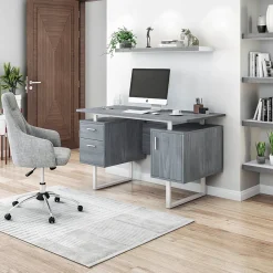 Corner Desks*Techni Mobili 51.25"W Modern Office Desk with Storage, Gray (RTA-7002-GRY)