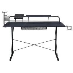 Corner Desks*Techni Sport Carbon Computer Gaming Desk with Shelving, Black (RTA-TS200-BK)