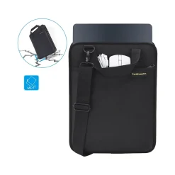 9.7"-12" Water Resistant Vertical Laptop Sleeve, Shock-Absorbing, Black (TP-BK-VR11)<TechProtectus Discount