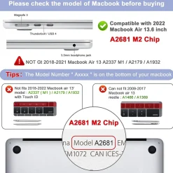 Hard-Shell Laptop Sleeve with Keyboard Cover, Serenity Blue, (TP-SB-K-MA13M2)<TechProtectus New