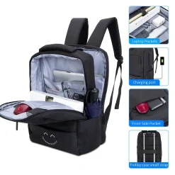 Laptop Backpack, Black, Nylon (TP-BK-BP15)<TechProtectus Sale
