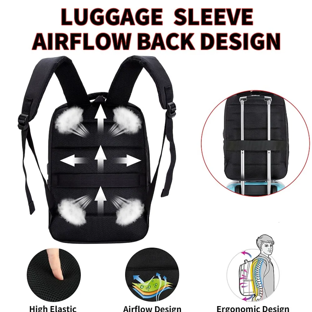 Laptop Backpack, Black, Nylon (TP-BK-BP15)<TechProtectus Sale