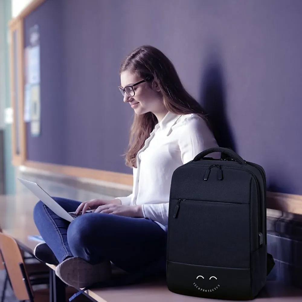 Laptop Backpack, Black, Nylon (TP-BK-BP15)<TechProtectus Sale