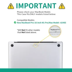 Laptop Case with Keyboard Cover and Screen Protector, Pink, Plastic (TP-RQ-K-MP16M1X)<TechProtectus