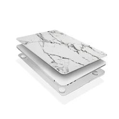 Laptop Case with Keyboard Cover and Screen Protector, White Marble, Plastic (TP-WM-K-MP14M1)<TechProtectus Online