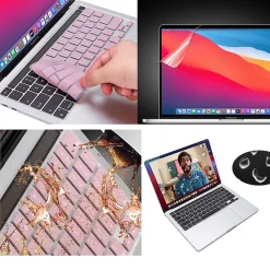 Laptop Case with Keyboard Cover and Screen Protector, Rose Quartz, Plastic (TP-RQ-K-MP13M1)<TechProtectus