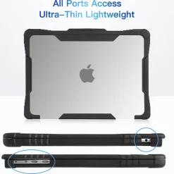 Rugged Laptop Sleeve with Keyboard Cover for Apple 13.6 Macbook Air 2022 M2, Clear (TP-RCL-MA13M2)<TechProtectus Best