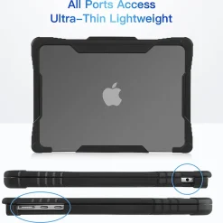 Rugged Laptop Sleeve with Keyboard Cover for Apple 13.6 Macbook Air 2022 M2, Black (TP-RBK-MA13M2)<TechProtectus Clearance