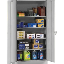 Storage Cabinets*Tennsco 72" Steel Storage Cabinet with 5-Shelves, Light Grey (7224-LGY) Light Gray