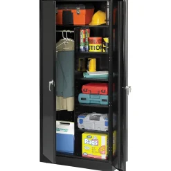 Storage Cabinets*Tennsco Deluxe Combination Storage Cabinet, 6-Shelf, 1 Closet, Black, 78"H x 36"W x 18"D