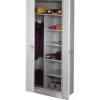 Storage Cabinets*Tennsco Deluxe Combination Storage Cabinet, 6-Shelf, 1 Closet, Light Grey, 78"H x 36"W x 18"D