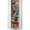 Storage Cabinets*Tennsco Deluxe Storage Cabinet with Double Hinge Doors, 5-Shelf, Light Grey, 78"H x 36"W x 18"D