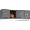 Storage Cabinets*Tennsco Four Person Wall Mounted Box Lockers, 4 Lockers, Medium Grey, 12"H x 48"W x 18"D