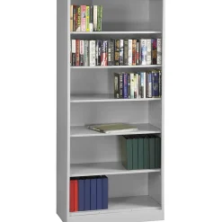 Bookcases*Tennsco 84"H 6-Shelf Welded Bookcase, Light Grey (TNN-BC1884LGY)