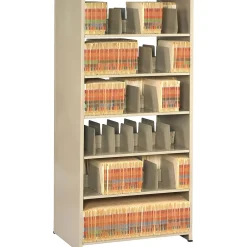 Shelving*Tennsco Imperial Open Double Entry Starter Shelving Unit, Supports 400 lb., Sand, 76"H x 48"W x 24"D