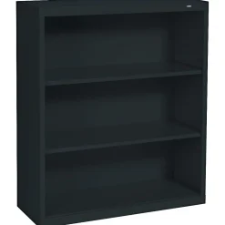 Bookcases*Tennsco Metal 3-Shelf Bookcase, 40" x 34.5" x 13.5", Black (100615)