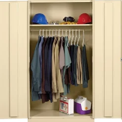 Storage Cabinets*Tennsco Standard Wardrobe Cabinet, 1-Shelf and Coat Rod, Putty, 72"H x 36"W x 24"D