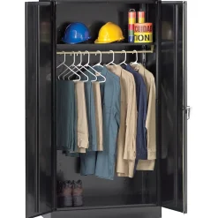 Storage Cabinets*Tennsco Standard Wardrobe Cabinet, 1-Shelf and Coat Rod, Black, 72"H x 36"W x 24"D