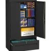 Storage Cabinets*Tennsco Storage Cabinet with Lateral Drawer, 4-Shelf, 1-Drawer, Black, 66"H x 36"W x 18"D