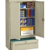 Storage Cabinets*Tennsco Storage Cabinet with Lateral Drawer, 4-Shelf, 1-Drawer, Putty, 66"H x 36"W x 18"D