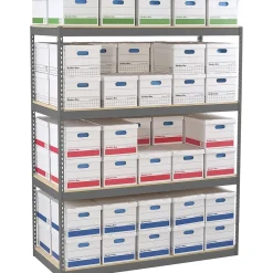 Shelving*Tennsco Z-Line Record Archive Shelving Unit, Supports 6,000 lb., 42"W, Medium Grey (TNN-ZA421584-4D)