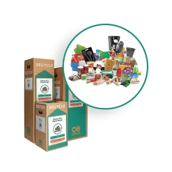 Cardboard Kitchen Separation Recycling Box, 10.5 Gallon, White and Green (788)<TerraCycle