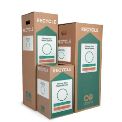 Cardboard Break Room Separation Recycling Box, 10.5 Gallon, White and Green (170)<TerraCycle Best