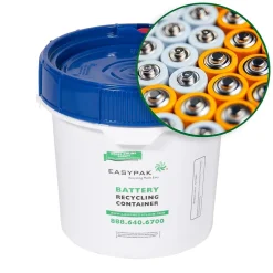 Plastic EasyPak Alkaline Battery Recycling Container, 0.6 Gallon, White (510-2600)<Terracycle Regulated Waste New