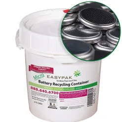 Plastic EasyPak Micro Battery Recycling Container, 0.6 Gallon, White (510-2000)<Terracycle Regulated Waste Clearance