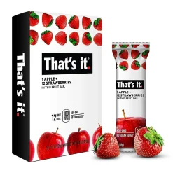 Thats it. THAT'S IT Gluten Free Apple & Strawberry Nutrition Bar, 1.2 oz., 12 Bars/Box (307-00238)