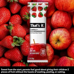 Thats it. THAT'S IT Gluten Free Apple & Strawberry Nutrition Bar, 1.2 oz., 12 Bars/Box (307-00238)